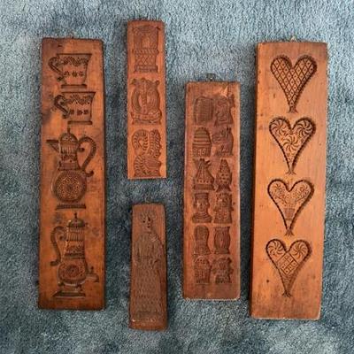 Various wood cookie molds (9” to 25” tall) - priced individually