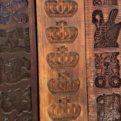 Various wood cookie molds (9” to 25” tall) - priced individually