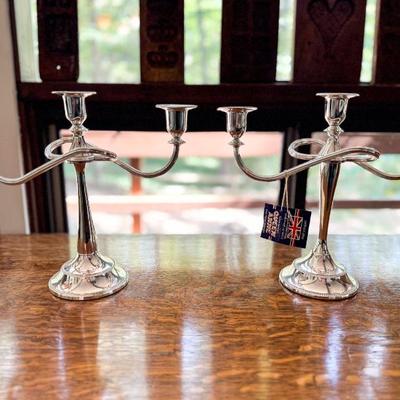 Queen Anne Silver-Plated Candle Holders - Made in England - priced individually ($50 each)