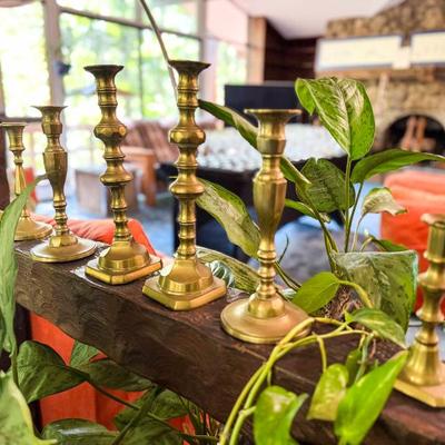 Brass candleholders