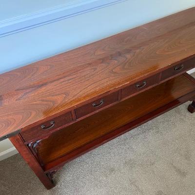 $275 Vintage Chinese altar table; approx. 28 1/2" x 58 1/2" x 15"