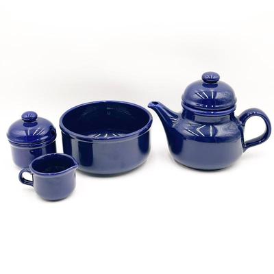 Sale Photo Thumbnail #180: Vintage Waechtersbach Cobalt Blue Teapot Set