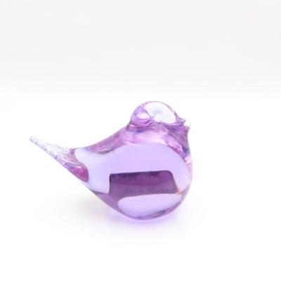 Sale Photo Thumbnail #96: Vintage Mantorp Sweden Lavender Art Glass Bird Figurine