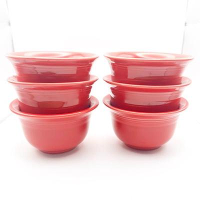 Sale Photo Thumbnail #116: Set of 6 Fiesta Bouillon Bowls, Scarlet Red