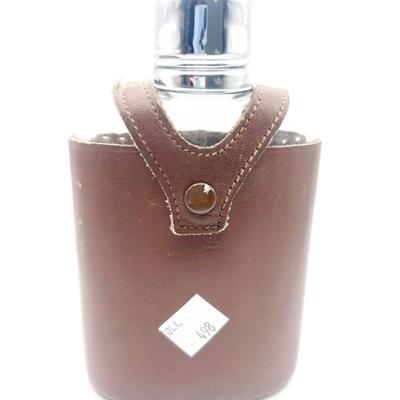 Sale Photo Thumbnail #82: Vintage Bosca Leather Sleeve Hip Glass Flask
