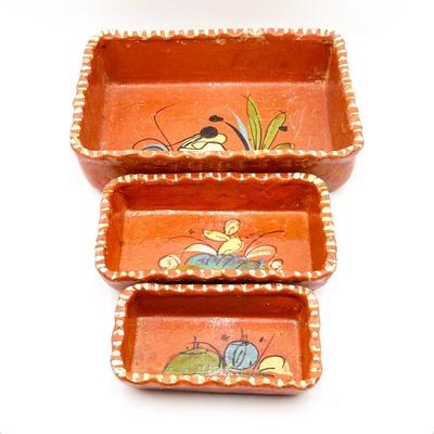 Sale Photo Thumbnail #71: 3-Piece Earthenware Pottery Set with Hand-Painted Designs