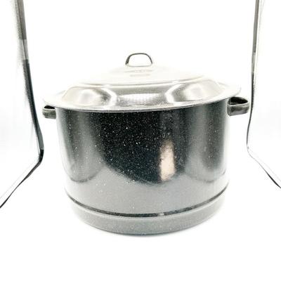 Sale Photo Thumbnail #112: Enamelware Stock Pot w/ Lid