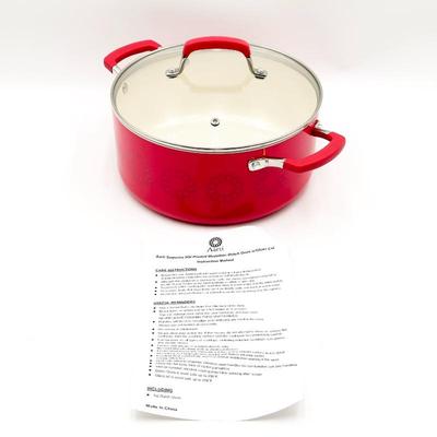 Sale Photo Thumbnail #38: Aarti Medallion 5-Quart Dutch Oven with Glass Lid