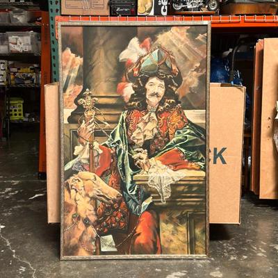 Sale Photo Thumbnail #8: Original Oil Painting Baroque Nobleman w/ Dog
