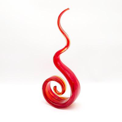 Sale Photo Thumbnail #79: Pier 1 Red Abstract Swirled Glass Sculpture