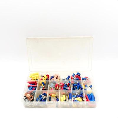 Sale Photo Thumbnail #259: Organizer Box w/ Assorted Electrical Connectors