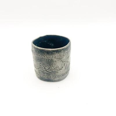 Sale Photo Thumbnail #106: Silver Plate Napkin Ring with Etched Design