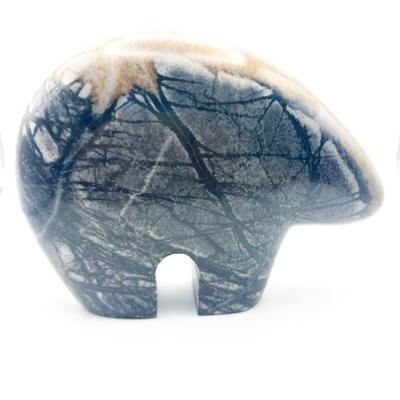 Sale Photo Thumbnail #123: Zuni Style Hand-Carved Picasso Marble Bear Sculpture