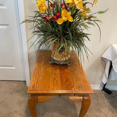 Vintage Tea Table/Side Table And Vase