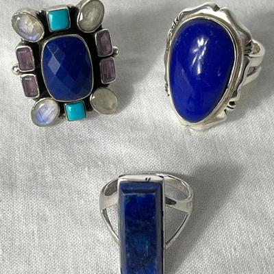 Sterling Silver Blue Stone Rings