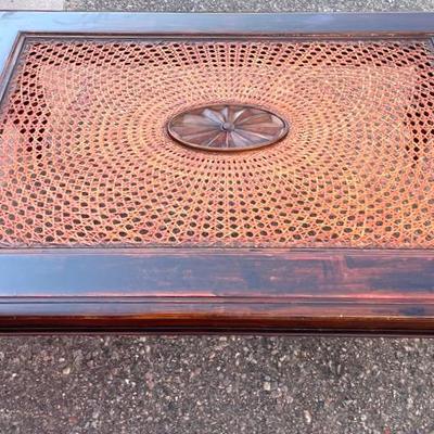 Ethan Allen Glass Top Coffee Table 