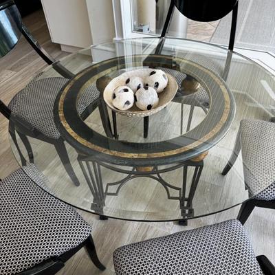 Glass top breakfast set