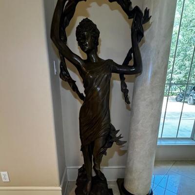 Life-size bronze fountain