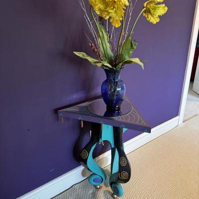 Abstract table with floral arrangement