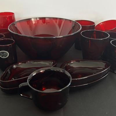Vintage Ruby Red Glassware
