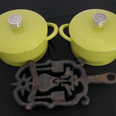 Mario Batali Green Cast Iron Enamel Individual Casserole Dishes & More