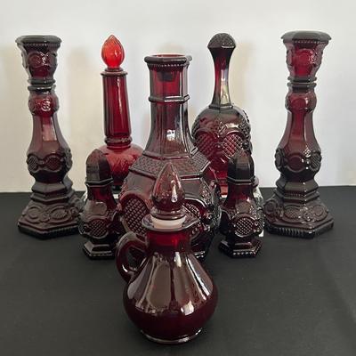 Avon 1876 Cape Cod Ruby Red Glass Collection & More