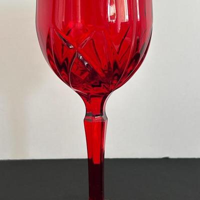 Brookside By Waterford Crystal Red Water Goblet 