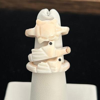 Trio Of Carved Shell Rings