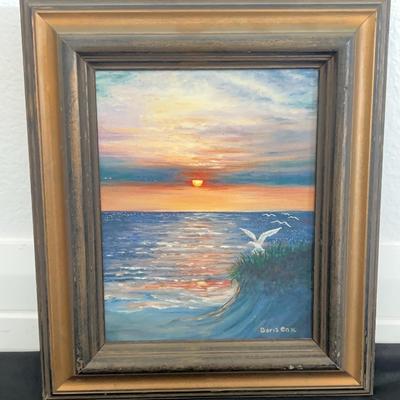 Doris Cox Sunset Ocean Oil Painting