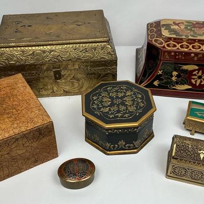Collection of Decorative Trinket and Jewelry Boxes