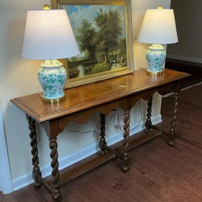 Antique Console Table with Barley Twist Legs