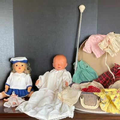 Vintage Dolls with Clothing and Accessories