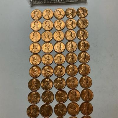 Lincoln Pennies Roll Of 50, 1968-S Labeled “uncirculated “ #2