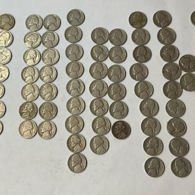Collection Of Jefferson Nickels Dated 1939-1963