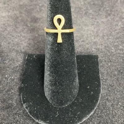 18K Gold Ankh Ring