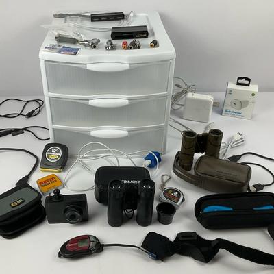 Electronics and Accessories Lot With Storage