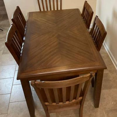 Wood Dining Table With Six Chairs