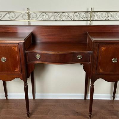 Vintage Mahogany Lexington Furniture Company Sideboard with Brass Gallery