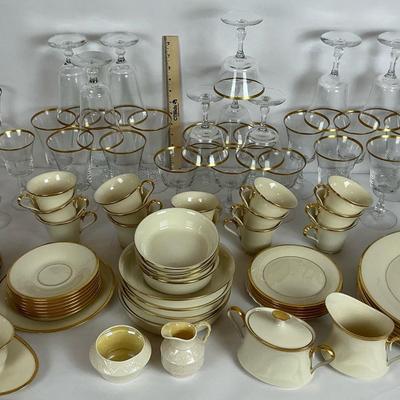 Lenox Eternal Dining Set And Fostoria Glassware