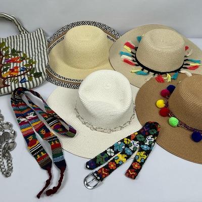 Summer Hats, Accessories, and Tote Bag 