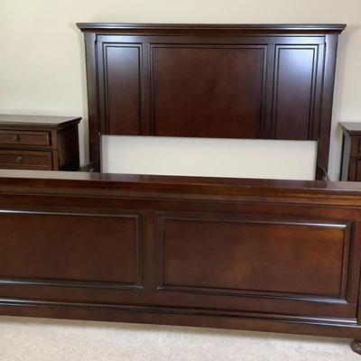 Wooden King Bed Frame With Matching Nightstands