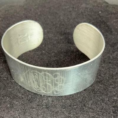 Engraved Pewter Cuff