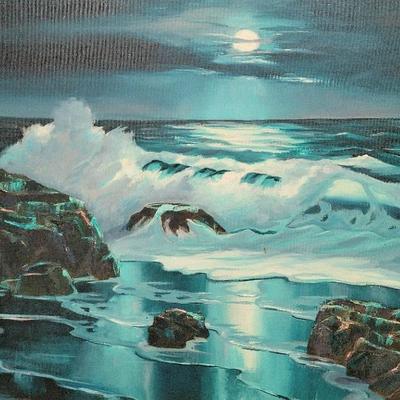 PEACEFUL SEASCAPE PAINTING SIGNED BY THE ARTIST