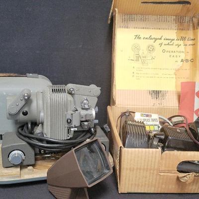 VINTAGE CANON P-8 8MM MOVIE PROJECTOR, OPTICON EDITOR VIEWER,  AND SLIDE VIEWER 
