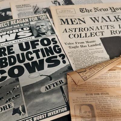 HISTORICAL NEW YORK TIMES TITLES AND A WEEKLY WORLD NEWS