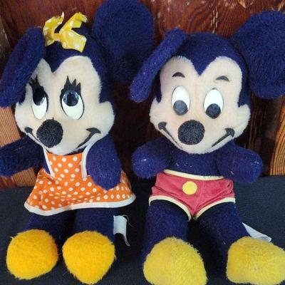 VINTAGE PLUSH MICKEY & MINNIE MOUSE, RAGGEDY ANN AND ANDY, AND MORE