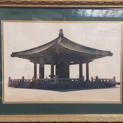 FRAMED PRINT OF EAST ASIAN PAGODA