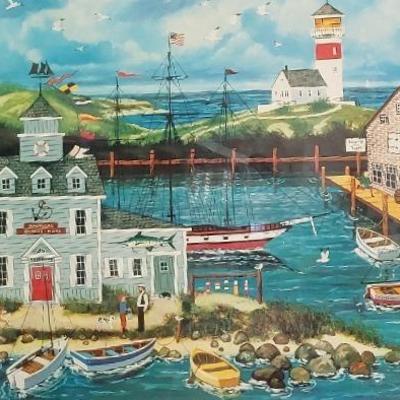 "PEACEFUL HARBOR" LITHOGRAPH BY WOOSTER SCOTT