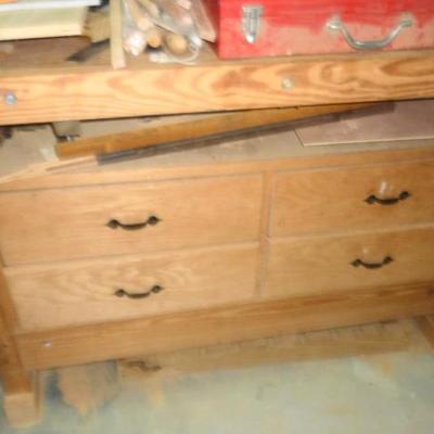 Sale Photo Thumbnail #93: Wooden work bench with drawers