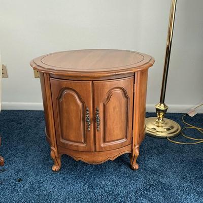 Broyhill Wood Round Cabinet Table 